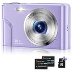 BEVLXNIV Digital Baby Camera For Kids Teen Boys Girls Adults,1080P 48Mp Kids Camera With 32Gb Sd Card,2.4'' Digital Camera With 16X Digital Zoom,Compact Mini Camera Kid Camera For /Student(Purple)