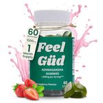 Ashwagandha Root Extract Gummies, 1500mg High-Strength Adaptogen Blend, 60 Strawberry Flavoured Gummies, Supporting Stress Relief, Mood, Hormone Balance & Natural Vitality.