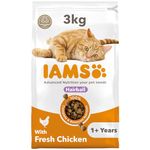 IAMS Hairball Complete Dry Cat Food for Adult and Senior Cats with Chicken 3 kg