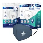 AeroGrid FFP2 | Pack of 25 | 6 Layers | ISI Mark | BIS Certified | EN 149 European Std. Certified | Premium N95 Mask for Unisex (Dark Grey, Ear Loop)