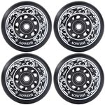 AOWISH 4-Pack Inline Skate Wheels Outdoor Asphalt Formula 85A Hockey Roller Blades Replacement Wheel with Bearings ABEC-9 and Floating Spacers (Black, 80mm)