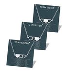 UNGENT THEM 3 Sisters Necklace Best Friend Friendship Heart Matching Necklaces Set for 3 Women Girls Sister Birthday Jewelry Gifts