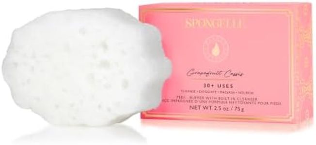 Spongelle Grapefruit Cassis Pedi Buffer| Foot Scrubber with Soap Infused Sponge | Pedicure at Home | Moisturize & Cleanse with our Exfoliating Sponge 30+ uses | Zesty Grapefruit, Cassis & Vanilla