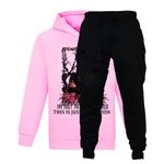 Girls Hoodies Family Long Sleeve Pullover Tracksuit Set Casual Sweatshirts Kids Fashion Clothes Set (12-13 Years, Pink)