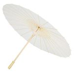 Paper Umbrellas, White Paper Oiled Umbrella DIY Chinese Art Classical Dance Umbrella Oriental Umbrella Parasol with Wooden Handle for Wedding/Party Decoration/Photos/Art Display.