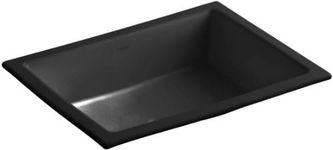 Kohler 2882-7 Vitreous China undermount Rectangular Bathroom Sink, 22 x 17.5 x 8.19 inches, Black/Black