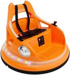 Hetoy Ride on Bumper Car for Toddlers, 12V Battery Car for Kids W/Parent Remote, 2-Speed, 2 Driving Mode, 360°Spin, Electric Bumping Car with Music & Lights (Orange)