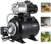 Garvee 1.6 HP Shallow Well Pump with Pressure Tank, 1320 GPH, Water Jet Irrigation Pump, Automatic Pressure Switch, Stainless Steel, for Home, Farm, Garden & Yard, Black