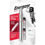 Energizer Metal Pen Inspection Torch PLM22 - Compact, High-Performance LED Flashlight, Silver, S3819, Perfect for Inspections and Close-Up Work