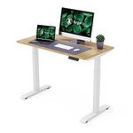 ErgoYou - Electric Height Adjustable Standing Table - HEAVY DUTY - Dual Motor 2 Stage - 150 Kgs Max Weight Capacity - E2 Series - Ergonomic Sit Stand Desk (Maple: 47 x 23.5 inches) Laminated