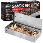 Kaluns BBQ Smoker Box for Wood Chips - Great for Use on Your Gas or Charcoal Grill to add Delicious Smoked Flavor to Your Meat - Hinged Lid - Thick Stainless Steel WARP Free Grilling Accessory