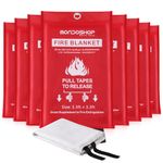 Emergency Fire Blanket for Home and Kitchen, Mondoshop 8Pack Fire Retardant Blanket with Fire Suppression Proprieties, Kitchen Fire Blanket for Ship, Grill, Gas Station, Construct