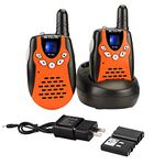 Retevis RT602 Rechargeable Walkie Talkies for Kids Adults,Toys Gifts for Boys Girls 6-12 Year Old,Long Range 2 Way Radio 22CH with Charger Station,Kids Gifts for Camping Game Adventure(2 Pack,Orange)