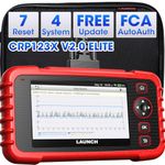 Launch OBD2 Scanner CRP123X V2.0, 2026 Lifetime Update WiFi Scan Tool, Engine at SRS Airbag Scanner, 7 Resets Diagnostic Scanner, Code Reader for All Cars, AutoVIN, FCA SGW, Voltage Monitor