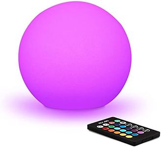 Mr.Go 6-inch RGB Color-Changing LED Globe Orb Light w/Remote, Mood Lamp Kids Night Light, 16 Dimmable Colors & 4 Modes, Battery & AC Adapter Power, Home Bedroom Patio Pool Decorative Lighting