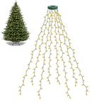 BOLWEO Christmas Tree Lights, 280LED Christmas Lights for Tree 8 Modes for 6ft-10ft Christmas Tree, UL Certified Indoor Outdoor Christmas Decorations 8 * 6.6ft Drops Warm White