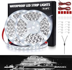 Yeenoon LED Boat Strip Lights - 32.8ft (2 Rolls) Waterproof Pontoon, Kayak, Cabin, Deck & Navigation Lights (White)