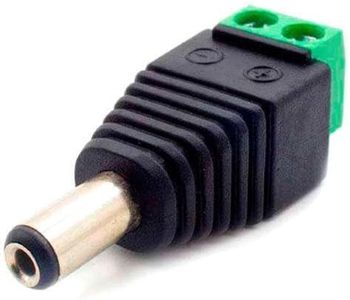 10x Connettore Spinotto 2 poli 5,5x2,1mm attacco jack maschio con morsetti a vite per alimentazione telecamere telecamera dvr CCTV striscia strisce led strip morsetto polarizzato CC DC adattatore