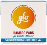 glo Organic Bamboo Incontinence Pads, Plant-Based, Black-and-Woman-Owned, Men, Ostomy Supplies, Urinary, Absorbent Pads, Unscented, Breathable Sensitive Bladder, Women, Adult, Mega Pack (96 Pads)