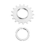 ECSiNG Bike Sprocket Fixed Single Speed Cog Thread Ribg High Strength Steel Bicycle Flywheel Sprockets Parts for Fixed Gear Bike 17T with Lock Ring