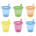 Nuby ID91121A Pick Nick Drinking Cup Set With 6 Cups And 6 Lids 210ml, Assorted Colors