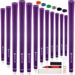 SAPLIZE Golf Grips, Standard Size 13 Grips with Full Regripping Kit, Anti-slip Rubber Golf Club Grips, Purple