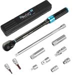 Shall 11-Piece 3/8" Torque Wrench Set, (5-60Nm) Dual Direction Adjustable 72 Tooth for Suitable for car and Motorcycle Maintenance,with Extension Pole and Storage Box