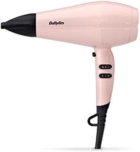 BaByliss Rose Blush 2200W Hair Dryer, Powerful drying, Ionic, lightweight hair dryer, Pink
