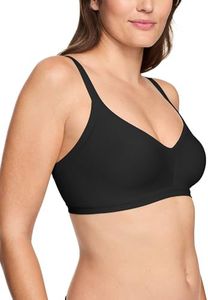 Warner's womens Easy Does It Underarm Smoothing With Seamless Stretch Wireless Lightly Lined Comfort Rm3911a Bra, Rich Black, Large US