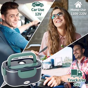 Electric Heated Lunch Box – Navy Green, Portable Food Warmer