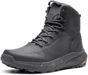 NORTIV 8 Men's Military Tactical Boot Lightweight Comfortable Boots for Work All Day Side Zipper Motorcycle Combat Hiking Boots 8 Inches Vanguard,Size 7,Grey,SNMT241M