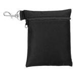 PATIKIL Golf Tee Pouch 6.7x5.5 Inch, Zipper Golf Ball Bag with Metal Lobster Claw Clip for Men Women Valuables Holder, Black