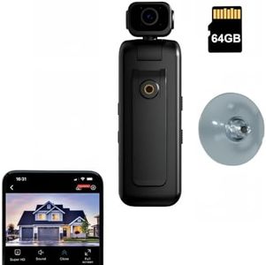 Lenofocus 2K Window Camera, Clip on Body Camera, Wireless 2.4GHz WiFi Window Cameras for Home Security, Night Vision Motion Detection Dual Rotations Wide Angle 64GB Card Indoor Window Security Camera