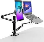 3 in 1 360 Degree Rotating Office Desk Stand for Laptop,Tablet 7 to 13 Inch,Compatible with MacBook,Ipad Pro 12.9 Inch,MS Surface Pro (Black)