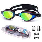 UTOBEST Prescription Swimming Goggles with Degree UV Protection Anti-Fog No Leaking Swim Goggles with Ear Plugs for Kids Women Men (-2.5)