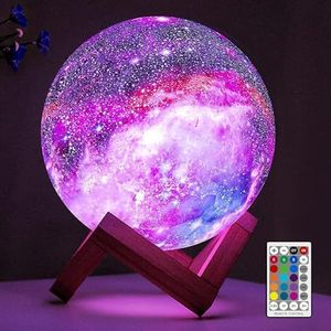 BRIGHTWORLD Moon Lamp Galaxy Lamp 5.9 inch 16 Colors LED 3D Moon Light, Remote & Touch Control Moon Night Light Gifts for Girls Boys Kids Women Birthday