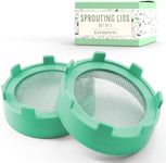 Elementi Sprouting Lids for Wide Mouth Mason Jars (Set of 2), Sprouting Jar Kit for Organic Sprouts, Alfalfa & Mung Bean Sprouts Grow Kit, 316 Stainless Steel Mesh Screen Strainer Lid (Mint Green)