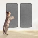 2 Pcs Cat Scratching Mat, Natural Sisal Cat Scratch Pad 50 * 25cm, Cat Scratching Board with Adhesive Tape for Indoor Cats Grinding Claws Nails Protect Furniture Sofas (Grey)