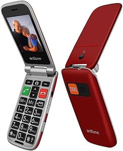 artfone Telefono Cellulare per Anziani a Conchiglia con Tasti Grandi Funzione SOS Schermo da 2.4" Fotocamera Torcia Telefono per Anziani Facile da Usare CF241A Rosso