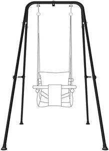 RAGOZONERY Swing Stand for Kids,Baby Frame, Toddler Stand, A-Frame Metal Sets Backyard, Outdoor Indoor Heavy Duty Set, Fits Most of The Toddlers Swings Black 001