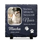 Personalised Dog Memorial Gifts Custom Pet Memorial Plaques Pet Bereavement Gifts with Any Photo & Name Natural Slate Grave Plaque Gifts for Loss of Dog Cat Pet Puppy with Display Stand(Design 5)