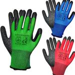 GAVOROHANS 3 Pairs Gardening Gloves Superior Grip Work Gloves Durable Comfortable Breathable Multipurpose for Gardening Construction, Logistics,Warehousing,Landscaping (3Pairs Large)