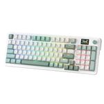 Redragon K719 Wireless Gasket Gaming Keyboard w/Hype Screen & Knob, 95 Keys Mechanical Keyboard, Easy-Control 1.14’’ TFT Info Display, 5-Layer Noise Dampening, Custom Linear Switch, Jade Cloud Color