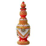 Fine Craft India Wooden Handmade Round Sindoor Box with Meena Work Refillable Case Multicolour H 19 W 6 L 5 cm