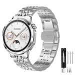 Hatolove 22mm Strap for Huawei Watch GT2 Pro 46mm/GT 4 46mm/GT3/GT3 Pro 46mm/GT 2/GT Active/Galaxy Watch 3 45mm/Galaxy Watch 46mm/Gear S3, Stainless Steel Strap Adjustable Metal Strap for Huawei GT