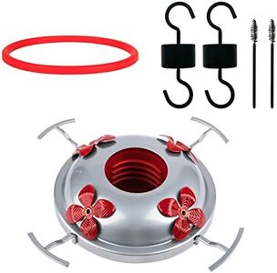 Hummingbird Feeder Base Replacement Parts Set Includes Hummingbird Feeder Bottom, 2 PCS Moat Hook 2 Pcs Brushes and 1 Pcs Replacement Seal Rings