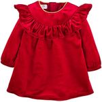 Mud Pie Baby Girls Dress, Red Velvet, 3T