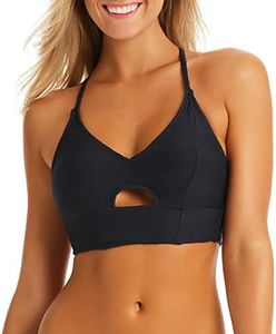 Jessica Simpson Women's Adjustable Cropped Cami Bikini Top, Black, Medium