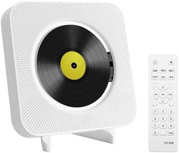 Hathcack Bluetooth Music Portable CD Player - Wall Mountable Multifunction Built-in HiFi Speakers - Pulling-Switch CD Player Home Audio Boombox with Remote Control