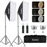 Softbox Lighting Kit, Dimmable 2800K-6000K 85W LED Studio Video Photography Lighting Equipment for Portraits Advertising Shooting YouTube Video